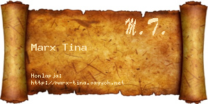 Marx Tina névjegykártya
